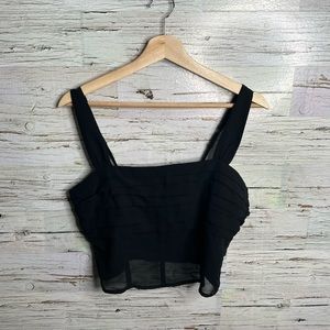 Abercrombie & fitch black crop top sheer size medium